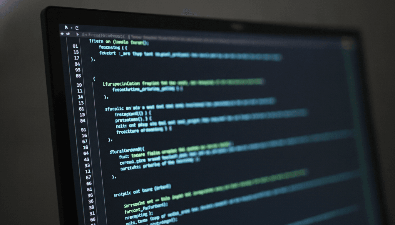 プログラミングコードが表示されたPCモニター
