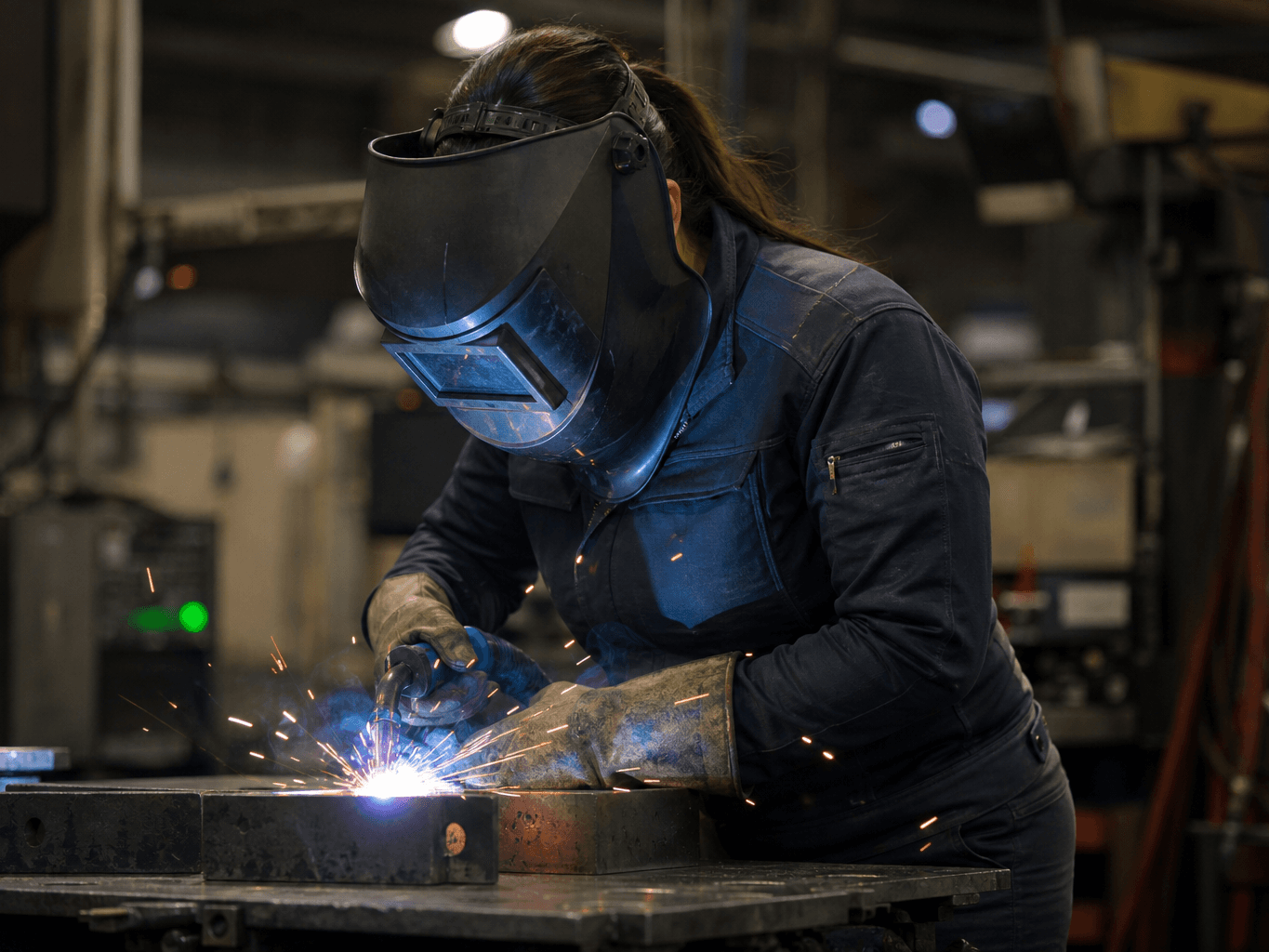 金属を溶接する溶接工 - Welder Working on Metal Parts