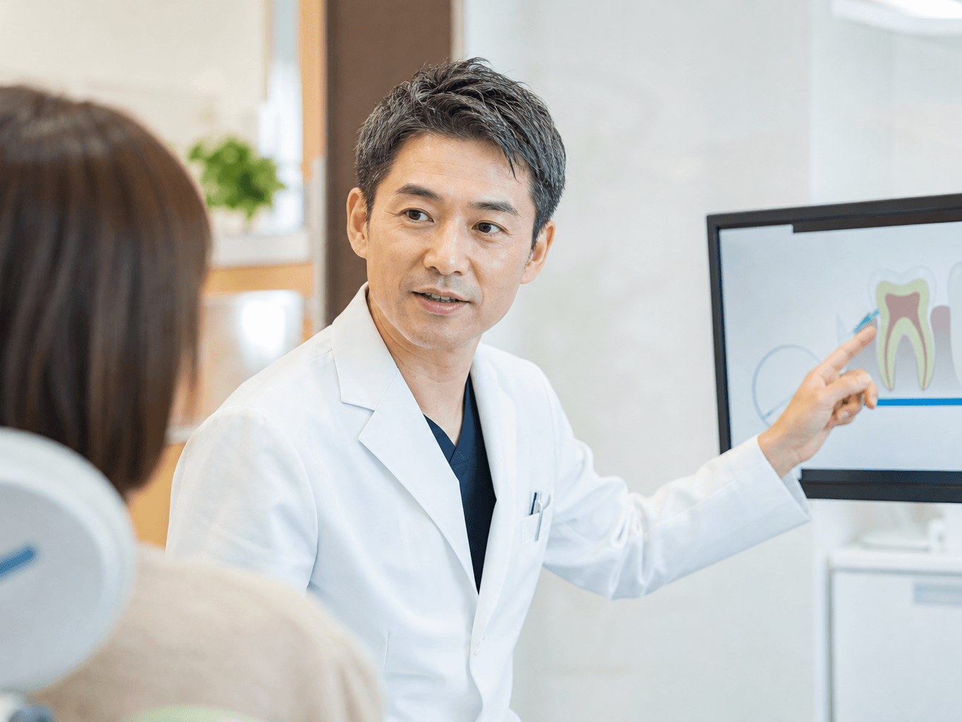 診察をする歯科医師 - Dentist Explaining Treatment to a Patient
